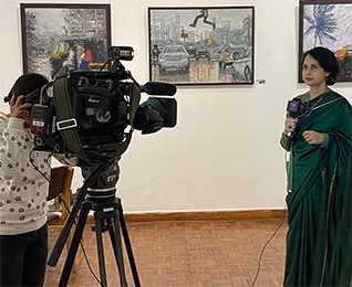 With the media